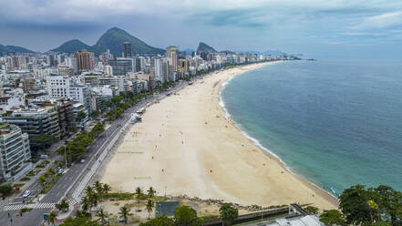 Aerial of Leblon beach, Rio de Janeiro, Brazil, South America - RHPLF24250