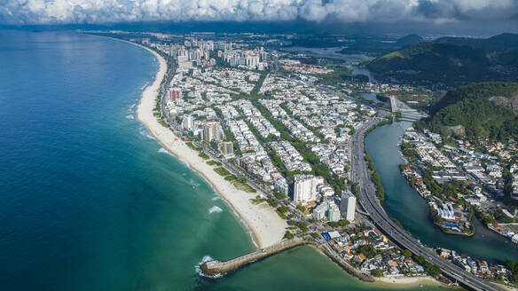 Aerial of Barra de Tijuca, Rio de Janeiro, Brazil, South America - RHPLF24256