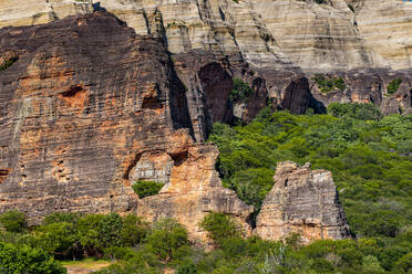 Stone arch at Pedra Furada, Serra da Capivara National Park, UNESCO World Heritage Site, Piaui, Brazil, South America - RHPLF24280