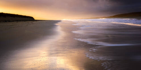 Luskentyre beach at sunset, Isle of Harris, Outer Hebrides, Scotland, United Kingdom, Europe - RHPLF24316