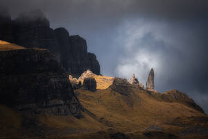 The Old Man of Storr mountain on the Isle of Skye, Inner Hebrides, Scotland, United Kingdom, Europe - RHPLF24324