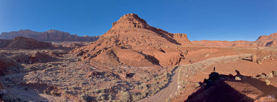 Panorama of the south side of Johnson Point from below its cliffs at Marble Canyon, Glen Canyon Recreation Area, Arizona, United States of America, North America - RHPLF24367