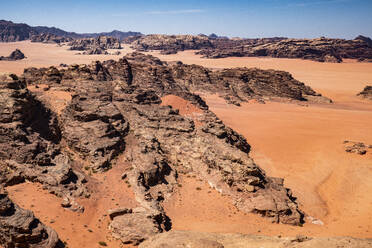 Red sand and rocks in the Wadi Rum desert, Jordan, Middle East - RHPLF24377