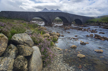 Sligachan Old Bridge and Cuillin Hills, Isle of Skye, Inner Hebrides, Scotland, United Kingdom, Europe - RHPLF24413