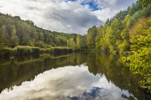 Idyllic shot of Kacirek pond during autumn, Kokorinsko, Central Bohemia, Czech Republic (Czechia), Europe - RHPLF24440