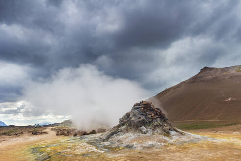 Smoking fumarole, Namafjall Hverir, Iceland, Polar Regions - RHPLF24466