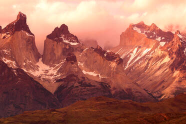 Torres and Cuernos, Torres del Paine National Park, Patagonia, Chile, South America - RHPLF24515