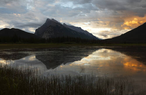 Mount Rundle and Vermillion Lakes, Banff National Park, UNESCO World Heritage Site, Alberta, Rocky Mountains, Canada, North America - RHPLF24563