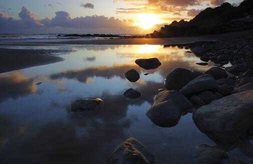 Sunset at Steephill Cove, Ventnor, Isle of Wight, England, United Kingdom, Europe - RHPLF24571