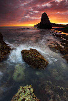 Sunset, Freshwater Bay, Isle of Wight, England, United Kingdom, Europe - RHPLF24581