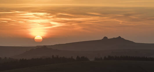 Sunrise over Hay Tor in Dartmoor National Park, Devon, England, United Kingdom, Europe - RHPLF24600