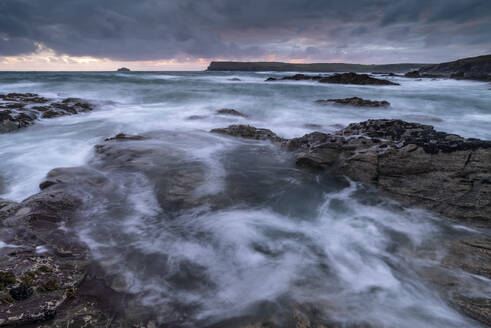 Stormy seascape on the North Cornish coast, Cornwall, England, United Kingdom, Europe - RHPLF24603