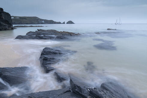 Mother Ivey's Bay near Trevose Head on the north coast of Cornwall, England, United Kingdom, Europe - RHPLF24622