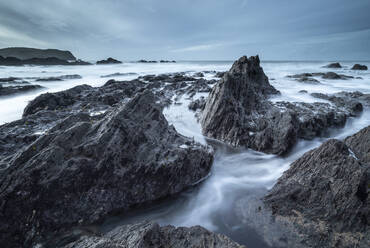 Rocky ledges near Thurlestone in the South Hams, Devon, England, United Kingdom, Europe - RHPLF24623