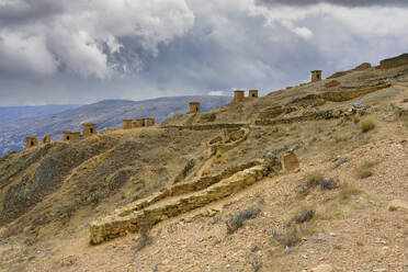 Chullpas at Ninamarca pre-Inca archaeological site, Paucartambo province, Cusco region, Peru, South America - RHPLF24696