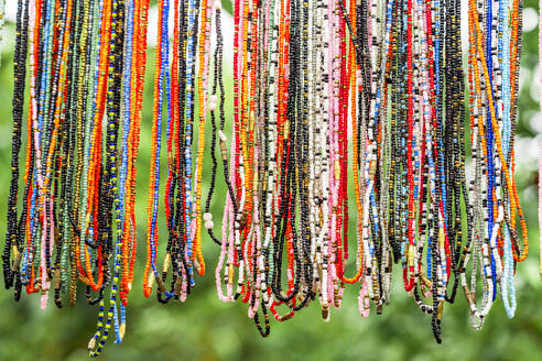 Beaded necklaces for sale, Zanzibar, Tanzania, East Africa, Africa - RHPLF24713