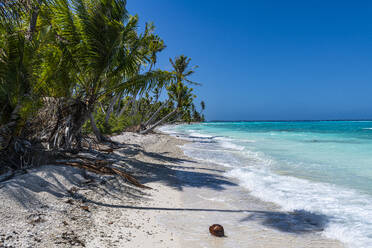 White sand PK-9 beach, Fakarava, Tuamotu archipelago, French Polynesia, South Pacific, Pacific - RHPLF24766