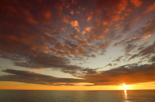 Midnight Sun off north west coast of Norway, Scandinavia, Europe - RHPLF24781