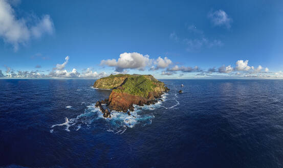 Panoramic aerial of Pitcairn island, British Overseas Territory, South Pacific, Pacific - RHPLF24823