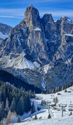 Sassongher mountain above Corvara, Dolomites National Park, UNESCO World Heritage Site, South Tyrol, Italy, Europe - RHPLF24825