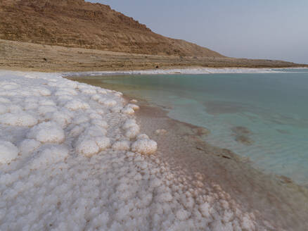 Salty shore and turquoise water of the Dead Sea, Jordan, Middle East - RHPLF24868