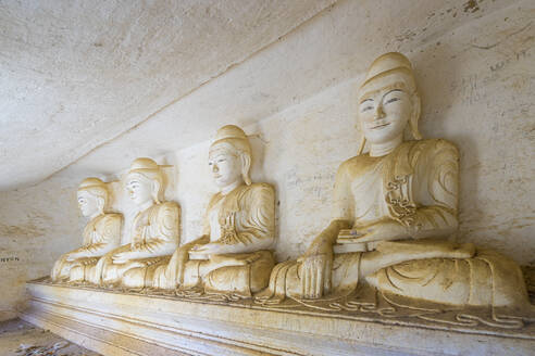 Buddha statues, Hpo Win Daung Caves (Phowintaung Caves), Monywa, Myanmar (Burma), Asia - RHPLF24901