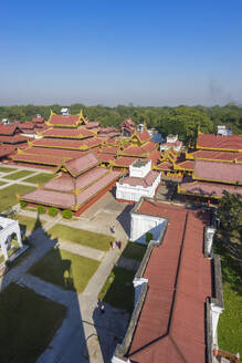 High angle view of Royal Palace, Mandalay, Myanmar (Burma), Asia - RHPLF24902