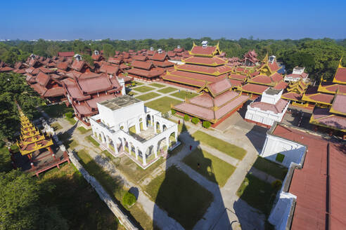 High angle view of Royal Palace, Mandalay, Myanmar (Burma), Asia - RHPLF24906