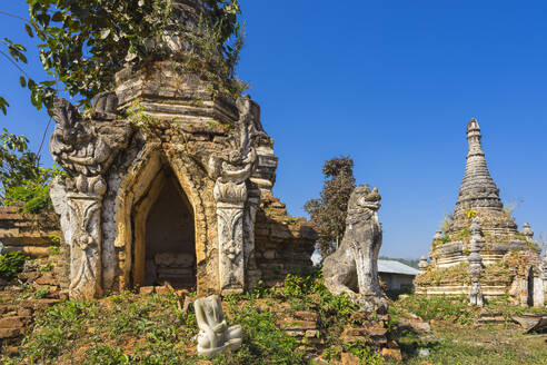 Temple ruins at Little Bagan, Hsipaw, Shan State, Myanmar (Burma), Asia - RHPLF24919