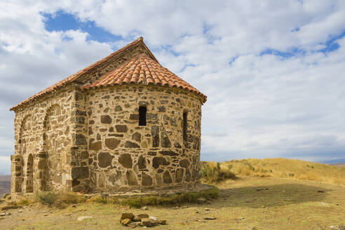 Guard house on border between Georgia and Azerbaijan near David Gareji Monastery, Udabno, Georgia, Central Asia, Asia - RHPLF24933