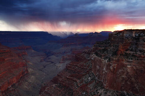 Thunderstorms over south rim, from Cape Royal, north rim, Grand Canyon, Grand Canyon National Park, UNESCO World Heritage Site, Arizona, United States of America, North America - RHPLF24991