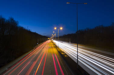 Motorway M25 at dusk, England, United Kingdom, Europe - RHPLF25020