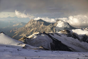 Landscape after a snow storm on Aconcagua, 6961 metres, the highest mountain in the Americas and one of the Seven Summits, Andes, Argentina, South America - RHPLF25034