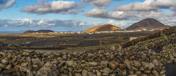 View of volcanic landscape in Timanfaya National Park, Lanzarote, Las Palmas, Canary Islands, Spain, Atlantic, Europe - RHPLF25067