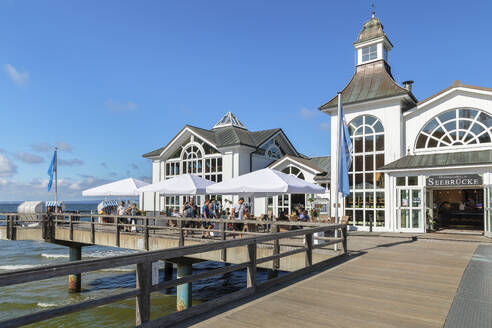 Pier on the beach of Sellin, Ruegen Island, Baltic Sea, Mecklenburg-Western Pomerania, Germany, Europe - RHPLF25092