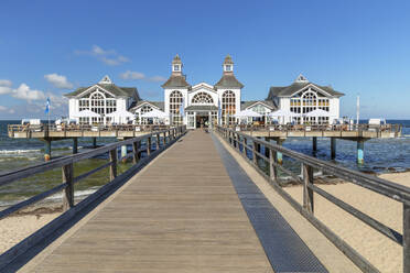 Pier on the beach of Sellin, Ruegen Island, Baltic Sea, Mecklenburg-Western Pomerania, Germany, Europe - RHPLF25097