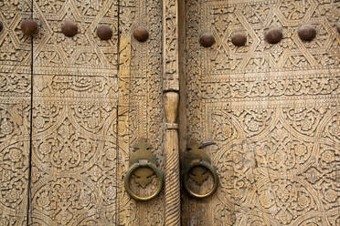 Old Door, Tash Khauli Palace, 1830, Ichon Qala (Itchan Kala), UNESCO World Heritage Site, Khiva, Uzbekistan, Central Asia, Asia - RHPLF25191