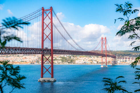 Ponte 25 de Abril bridge from Arialva, Lisbon, Portugal, Europe - RHPLF25267