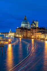 Night view of the Grand Canal and the Basilica Santa Maria della Salute, Venice, UNESCO World Heritage Site, Veneto, Italy, Europe - RHPLF25269