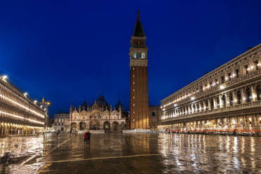 St. Mark's Square at blue hour, San Marco, Venice, UNESCO World Heritage Site, Veneto, Italy, Europe - RHPLF25280