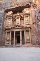 Petra Treasury (El Khazneh) facade in the early morning, Petra, UNESCO World Heritage Site, Jordan, Middle East - RHPLF25295