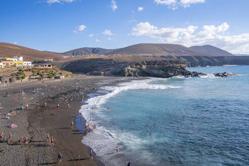 View of Playa de Ajuy from Mirador Playa de Ajuy, Ajuy, Fuerteventura, Canary Islands, Spain, Atlantic, Europe - RHPLF25404