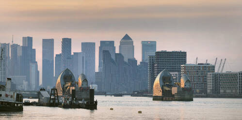 Canary wharf, Docklands, and the Thames Barrier, London, England, United Kingdom, Europe - RHPLF25484