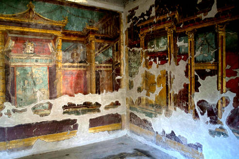Villa of Mysteries, Pompeii, UNESCO World Heritage Site, Campania, Italy, Europe - RHPLF25488