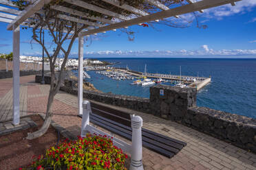 View of Old Town Harbour, Puerto del Carmen, Lanzarote, Las Palmas, Canary Islands, Spain, Atlantic, Europe - RHPLF25509