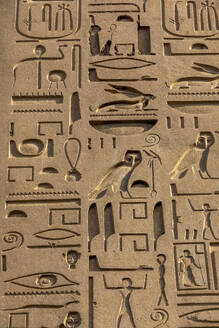 Detail of the Obelisk at Luxor Temple, Luxor, Thebes, UNESCO World Heritage Site, Egypt, North Africa, Africa - RHPLF25589