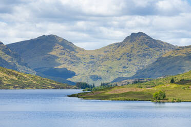 Loch Arklet with mountains in background, Loch Lomond and The Trossachs National Park, Trossachs, Stirling, Scotland, United Kingdom, Europe - RHPLF25694