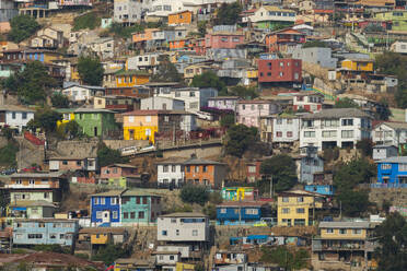 Colorful houses, Valparaiso, Valparaiso Province, Valparaiso Region, Chile, South America - RHPLF25715