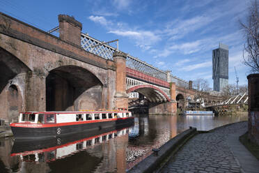 The Bridgewater Canal and Beetham Tower, Castlefield, Manchester, England, United Kingdom, Europe - RHPLF25928