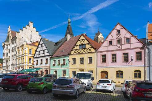 Houses at Marketplace square in Loket, Sokolov District, Karlovy Vary Region, Bohemia, Czech Republic (Czechia), Europe - RHPLF25949